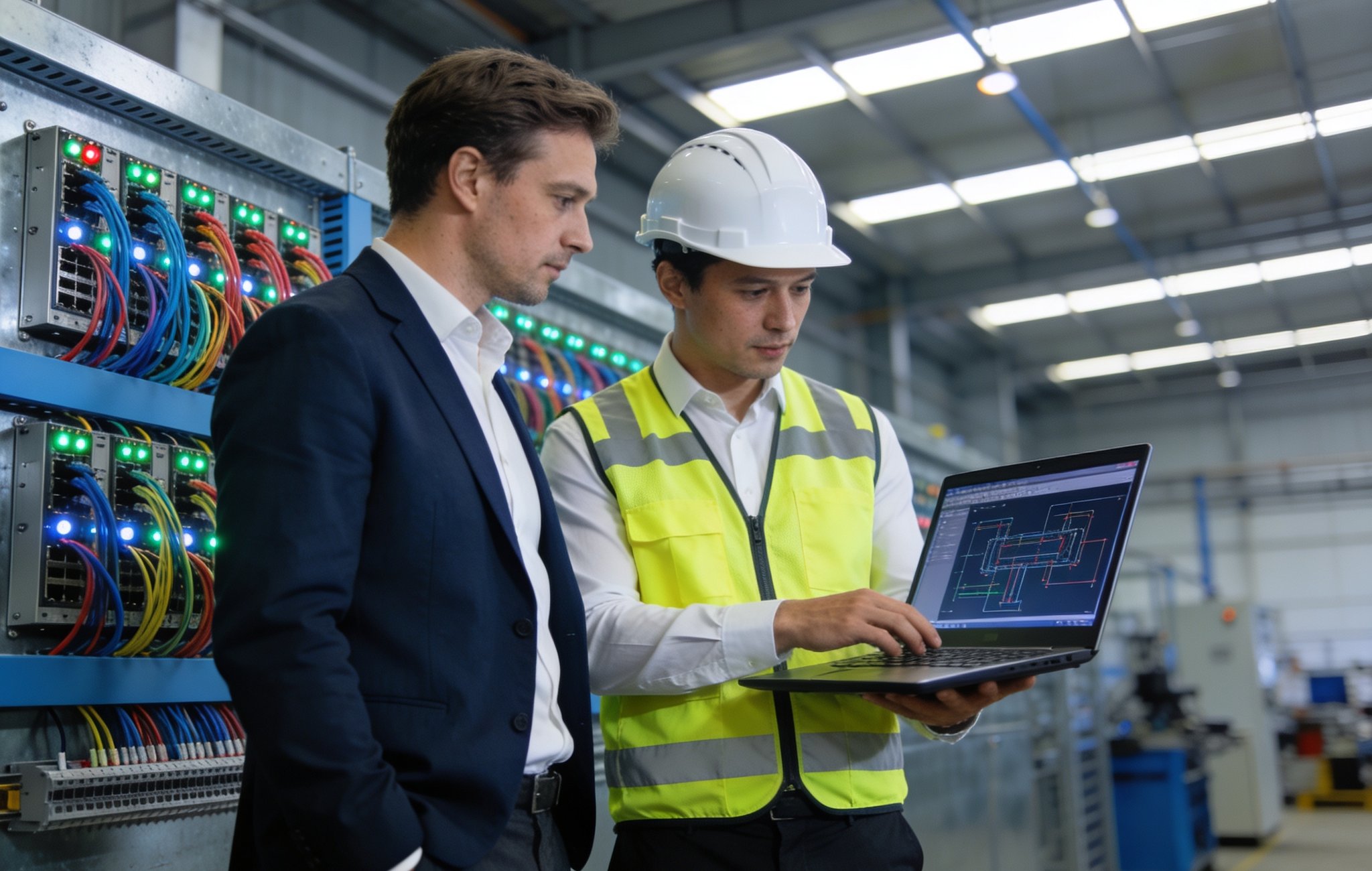 Facility management shaking hands